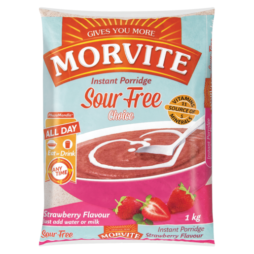 Morvite Sour Free Choice Strawberry Flavour Instant Porridge 1kg