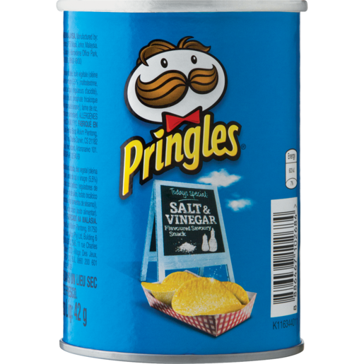 Pringles Salt & Vinegar Flavoured Canned Chips 42g