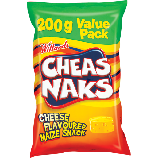 Willards Cheas Naks Cheese Flavoured Maize Snack 200g