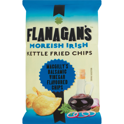 Flanagan's Moreish Irish Maggilly's Balsamic Vinegar Flavoured Kettle Fried Chips 125g