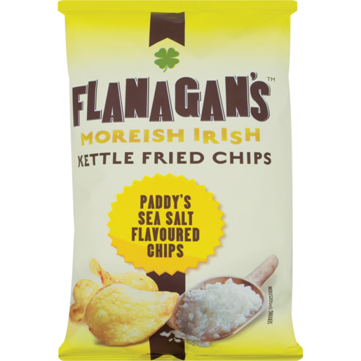 Flanagan's Moreish Irish Paddy's Sea Salt Flavoured Kettle Fried Chips 125g