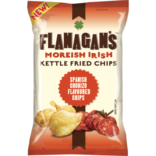 Flanagan's Moreish Irish Spanish Chorizo Flavoured Kettle Fried Chips 125g