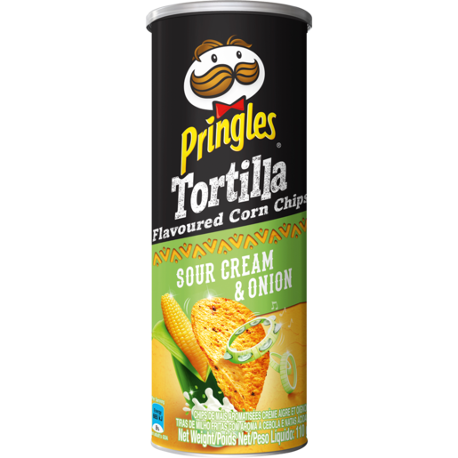 Pringles Sour Cream & Onion Tortilla Corn Chips 110g