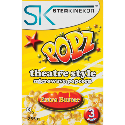 Ster Kinekor Popz Extra Butter Theatre Style Microwave Popcorn 3 x 85g