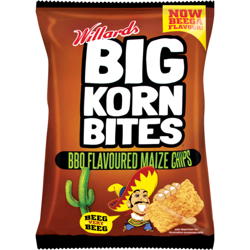 Willards Big Korn Bites Barbecue Flavoured Maize Chips 50g