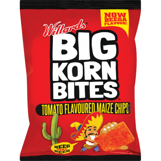 Willards Big Korn Bites Tomato Flavoured Maize Chips 50g