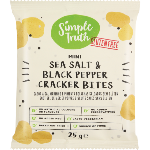 Simple Truth Salt & Black Pepper Mini Cracker Bites 25g