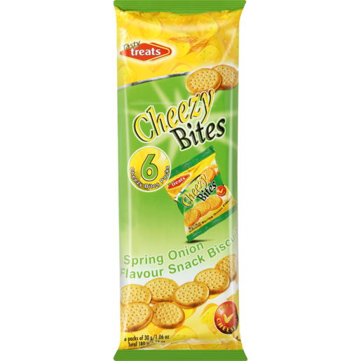 Tasty Treats Spring Onion Flavoured Cheezy Bites 180g