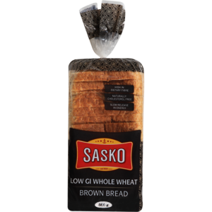 Sasko Low G.I Wholewheat Brown Bread 800g