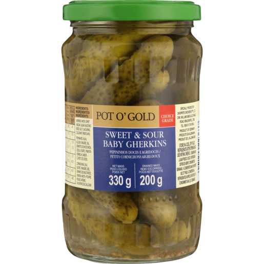 Pot O' Gold Baby Gherkins 330g