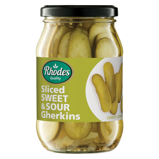 Rhodes Sliced Sweet & Sour Gherkins 385g