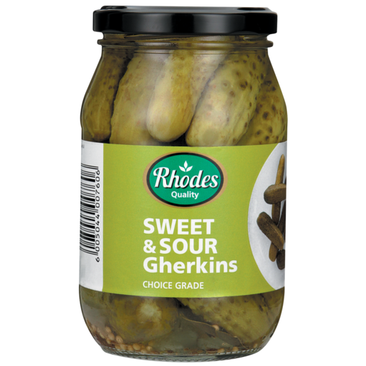 Rhodes Sweet & Sour Gherkins 385g