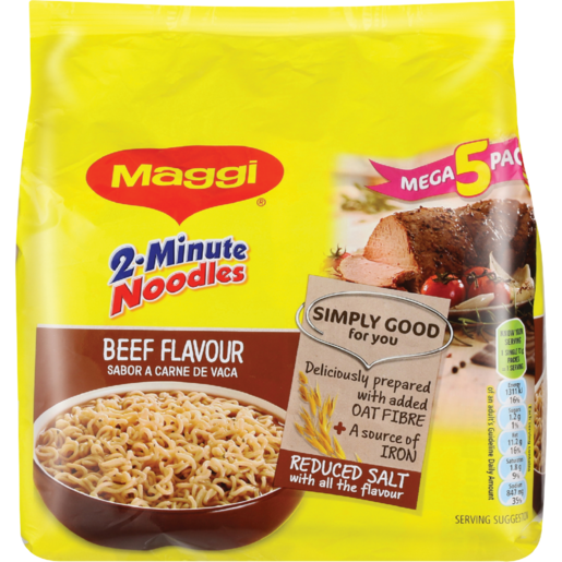 Maggi Beef Flavoured 2 Minute Noodles 5 x 73g