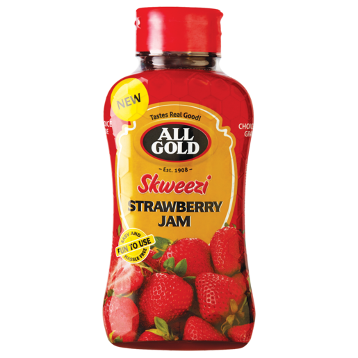 All Gold Skweezi Strawberry Jam Bottle 460g