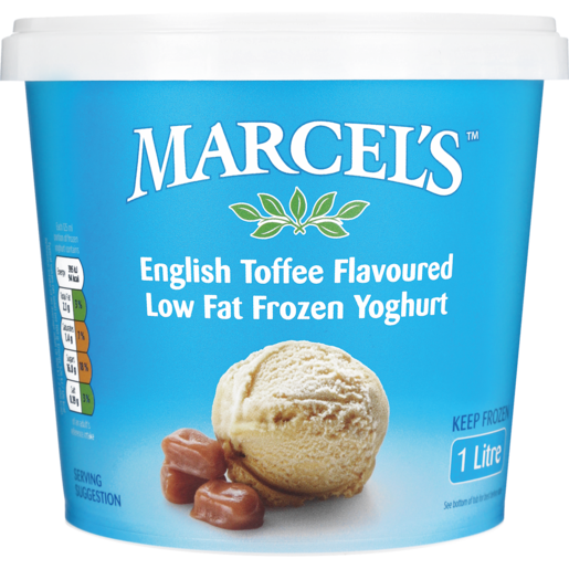 Marcel's English Toffee Flavoured Low Fat Frozen Yoghurt 1L