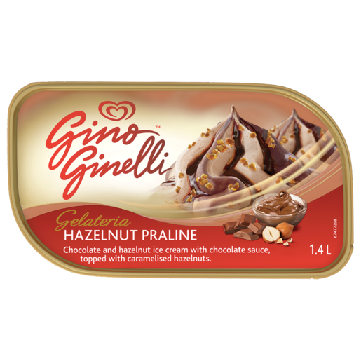 Ola Gino Ginelli Gelateria Hazelnut Praline Ice Cream 1.4L