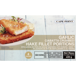 Cape Point Garlic Ciabatta Crumbed Hake Fillet Portions 400g