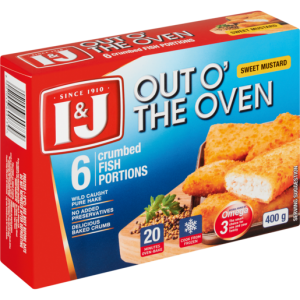 I&J Frozen Oven Sweet Mustard Crumbed Fish 500g