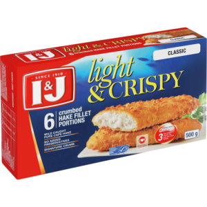 I&J Light & Crispy Classic 6 Crumbed Hake Fillet Portions 500g