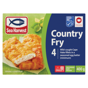 Sea Harvest Country Fry Frozen Battered Hake Fillets 400g