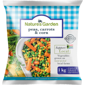 Natures Garden Frozen Peas, Carrots & Corn Mixed Vegetables 1kg