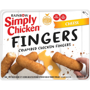 Rainbow Simply Chicken Crumbed Cheese Chicken Fingers 400g