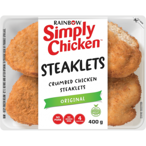 Rainbow Simply Chicken Original Crumbed Chicken Steaklets 400g