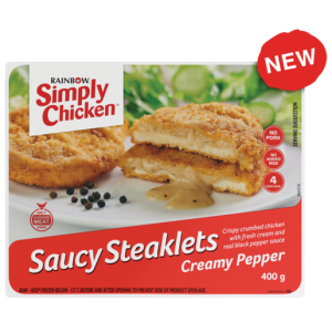 Rainbow Simply Chicken Saucy Steaklets Creamy Pepper 400g