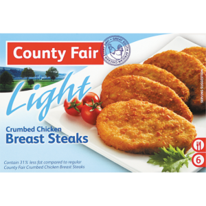 County Fair Light Frozen Crumbed Chicken Breast Steaks 400g