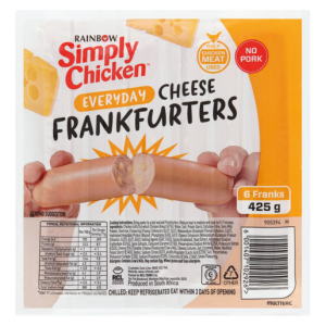 Rainbow Simply Chicken Frozen Cheese Frankfurters 425g