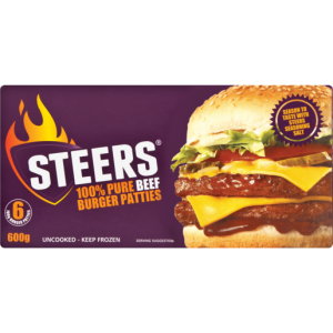 Steers Frozen Beef Burgers 600g