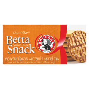 Bakers Betta Snack Caramel Choc Flavoured Biscuits 200g