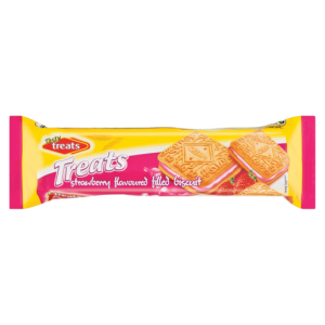 Tasty Treats Strawberry Flavoured Filled Biscuit 80g