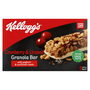 Kellogg's Cranberry & Linseed Granola Bar With Yoghurt & Sunflower Seeds 5 x 44g