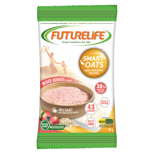 Futurelife Smart Oats Mixed Berries Flavoured Instant Cereal 50g Sachet