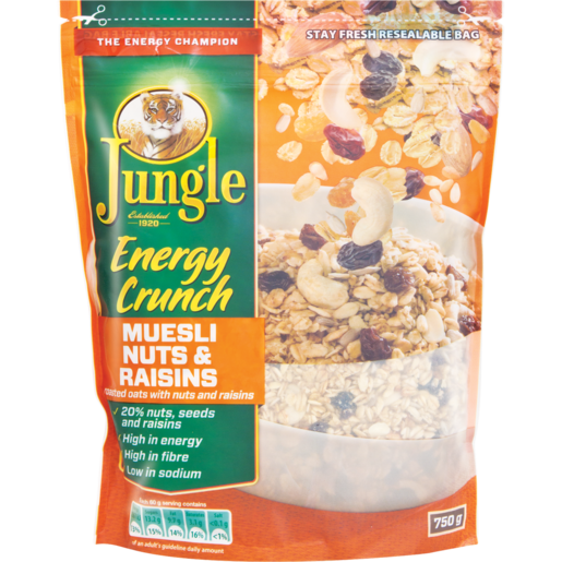 Jungle Energy Crunch Nuts & Raisins Muesli 750g