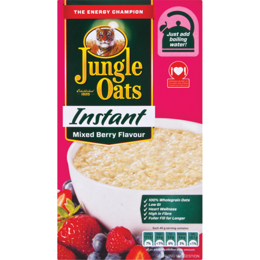 Jungle Oats Instant Mixed Berry Flavoured Porridge 750g