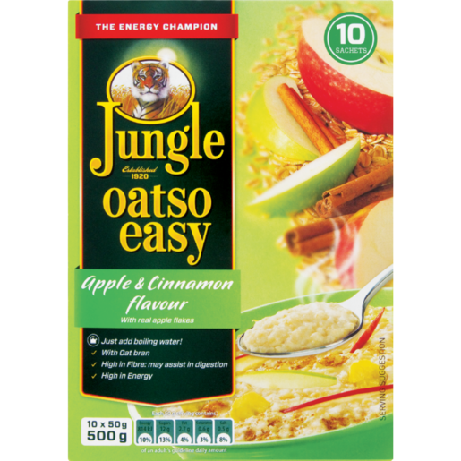 Jungle Oatso Easy Apple & Cinnamon Flavoured Instant Oats 500g