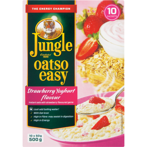 Jungle Oatso Easy Strawberry Yoghurt Flavoured Instant Oats 500g