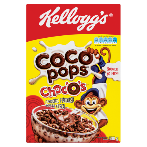 Kellogg's Coco Pops Choc'O's Chocolate Flavoured Wheat Cereal 500g